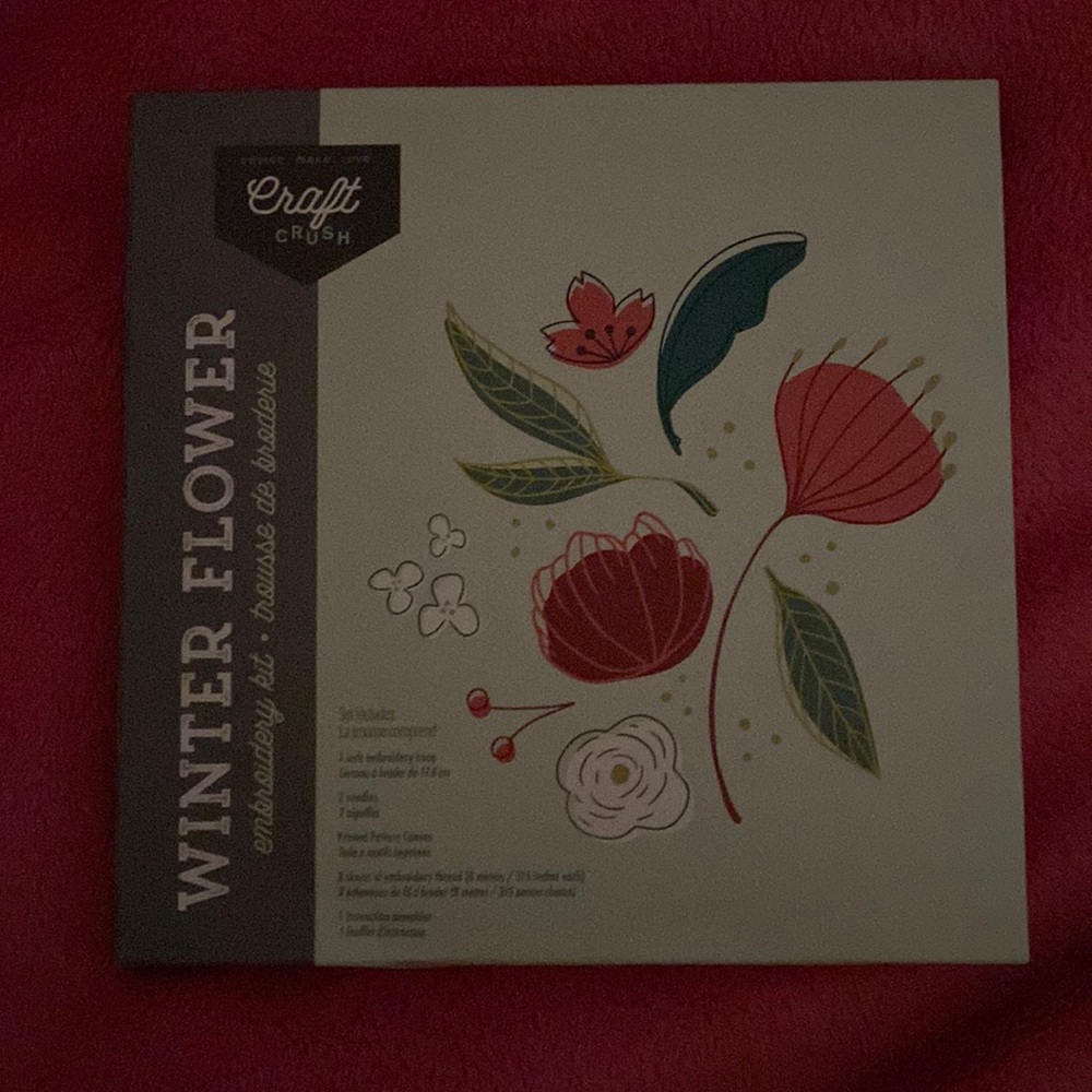 Craft Crush Winter Flower Embroidery Kit